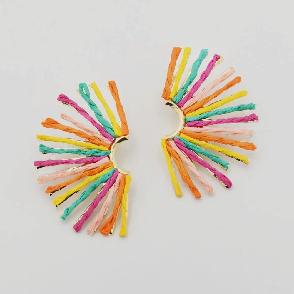 Colorful Fringe Angel Wing Earrings
